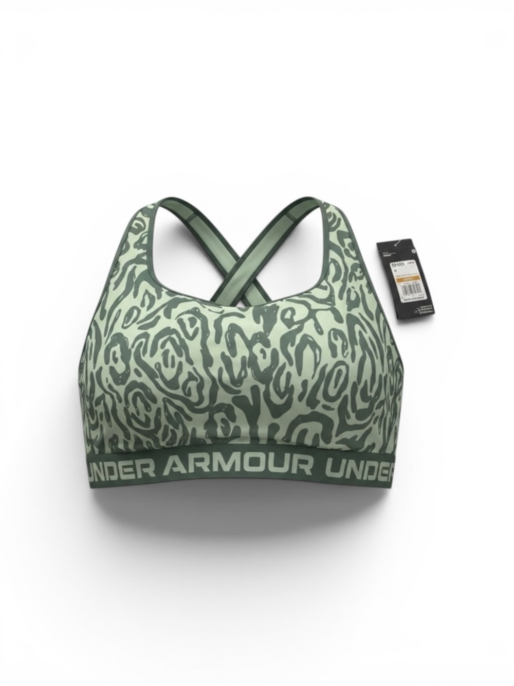 Under Armour Mint Green & Dark Gray Patterned Sports Bra